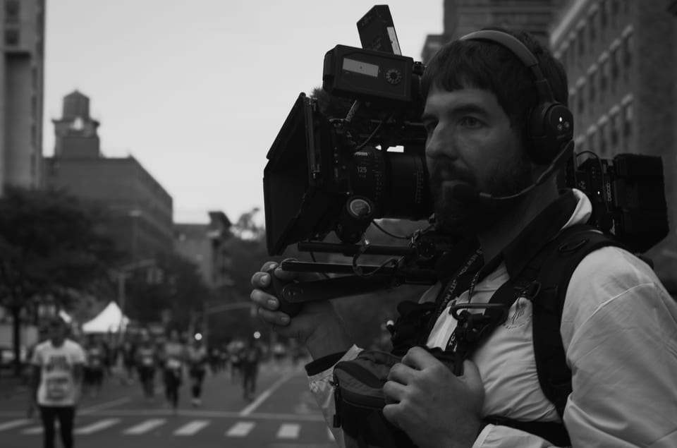 James Peterson shooting the New York City Marathon